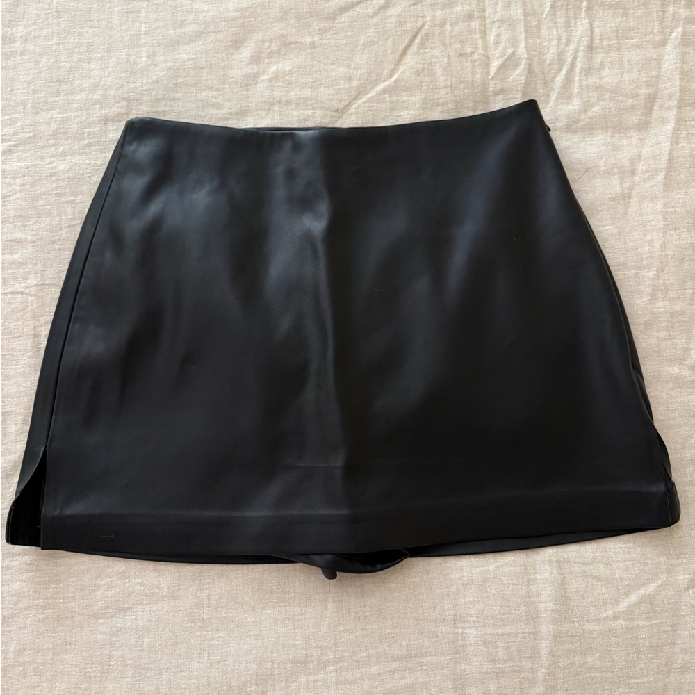 Faux Leather Mini Skort